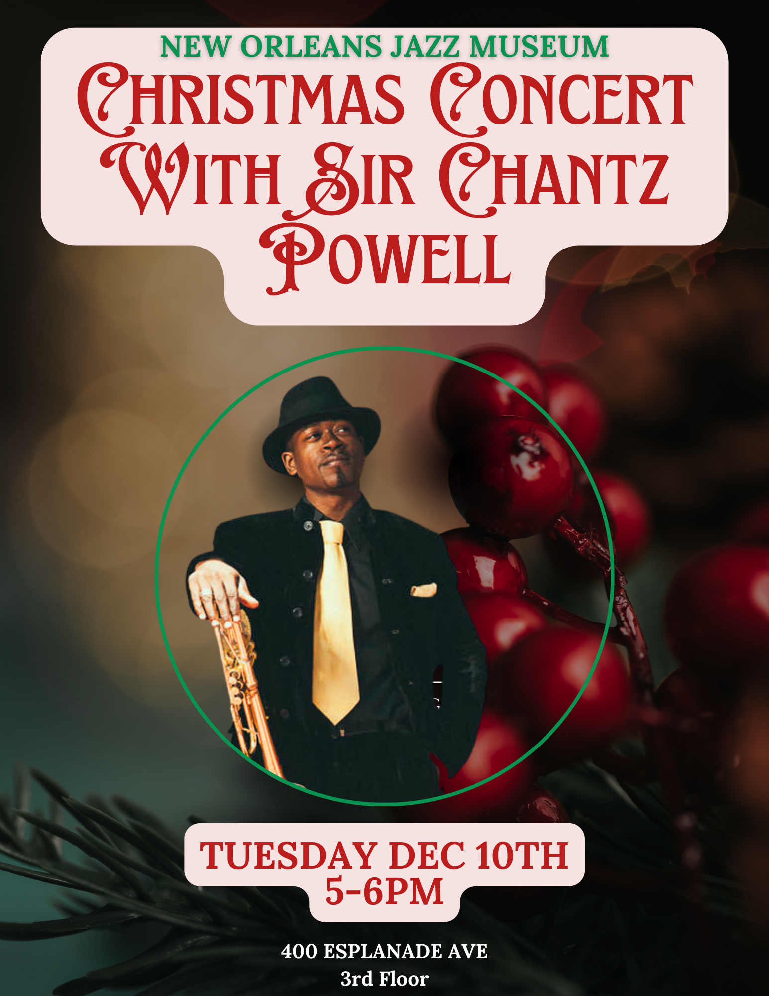 Sir Chantz Powell Christmas Concert! — New Orleans Jazz Museum